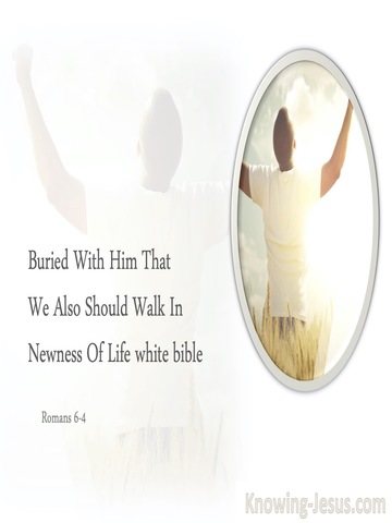 Romans 6:4 Buried With Him That We Also Should Walk In Newness Of Life (white)
